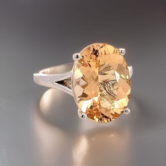 Natural Citrine Ring 6.5 14k W Gold 6.48 Cts Certified $3,950 310628 - Picture 11 of 16
